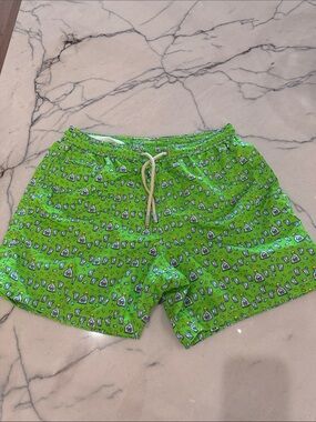 MC2 Saint Barth Lime Green Printed Swim Shorts